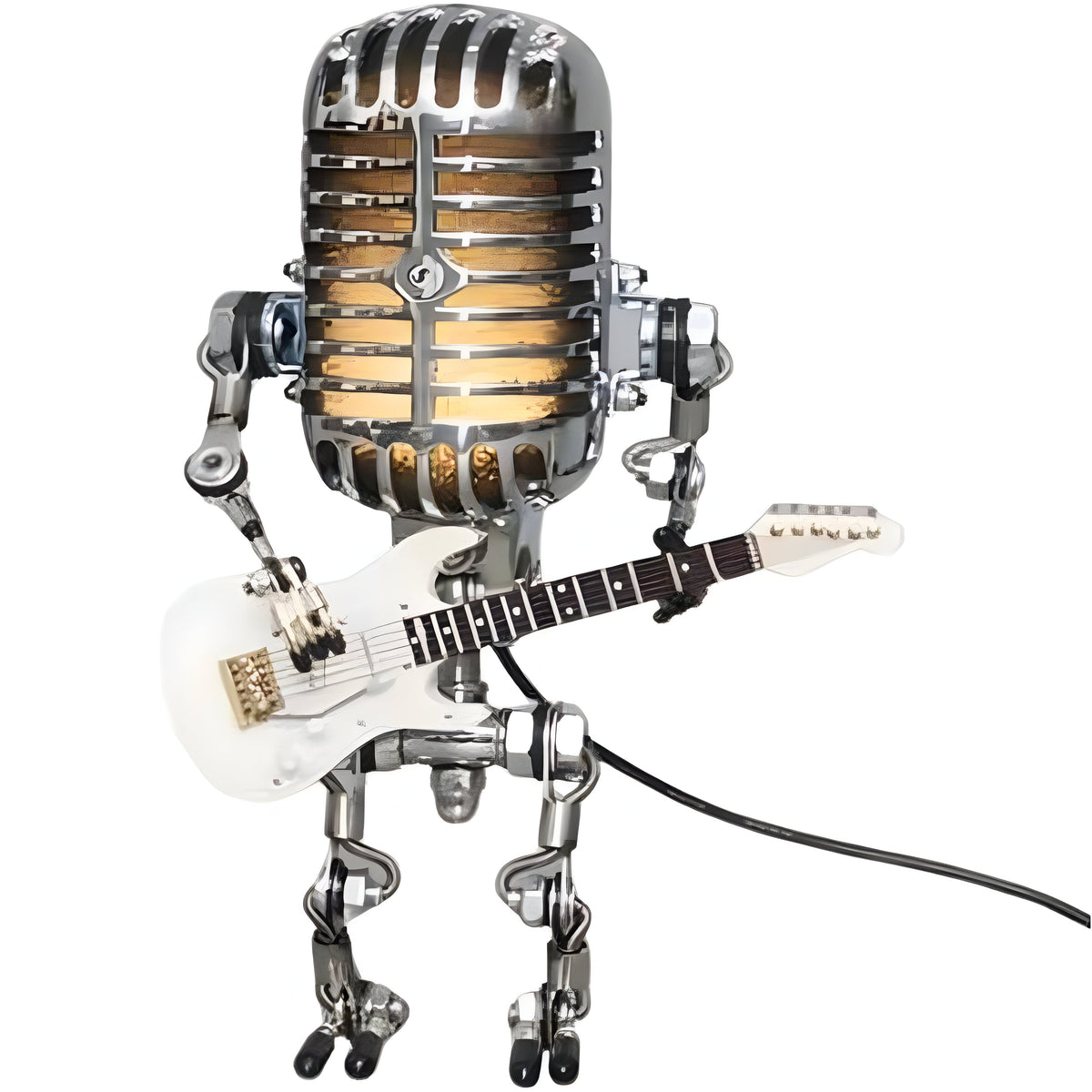 Vintage Metal Microphone Robot Desk Lamp