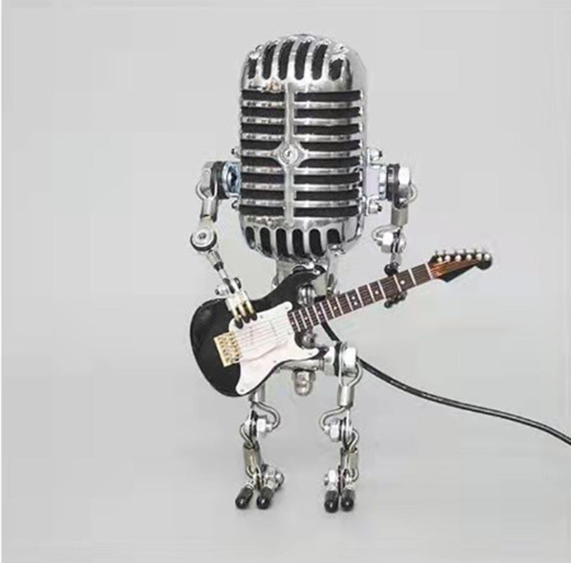 Vintage Metal Microphone Robot Desk Lamp
