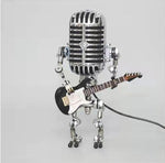 Vintage Metal Microphone Robot Desk Lamp