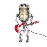 Vintage Metal Microphone Robot Desk Lamp