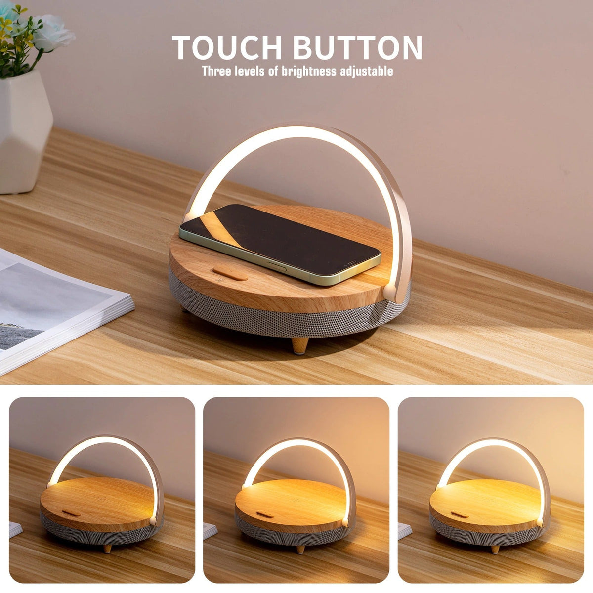 3 in 1 LED Lamp, Bluetooth Speaker And Wireless Charger