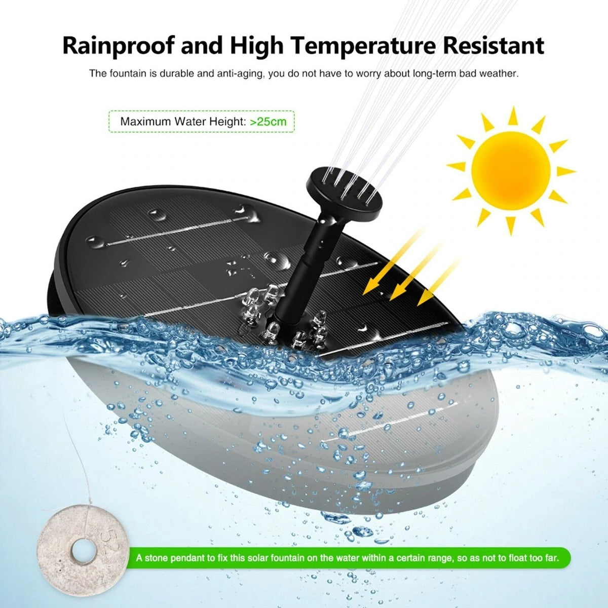 Floating Led Solar Powered Water Fountain