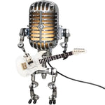 Vintage Metal Microphone Robot Desk Lamp