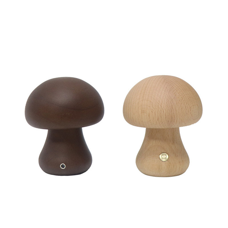 Wooden Vintage Mushroom Table Lamp