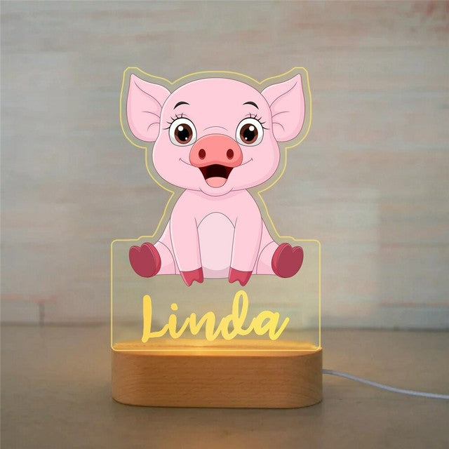 Personalized Name Animals Night Lights