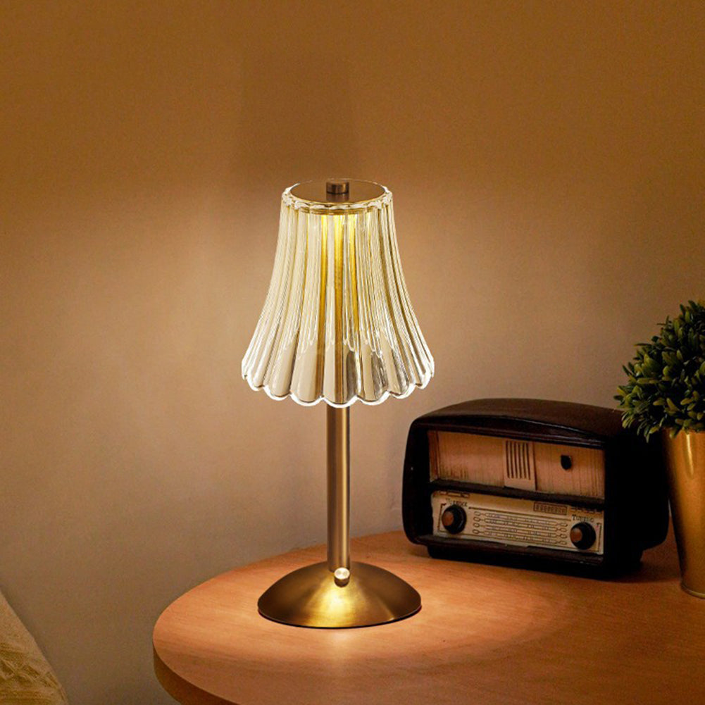 Luxury Glass Table Lamp with Sparkling Crystal Shade