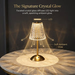 Luxury Glass Table Lamp with Sparkling Crystal Shade