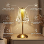 Luxury Glass Table Lamp with Sparkling Crystal Shade