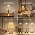 Luxury Glass Table Lamp with Sparkling Crystal Shade