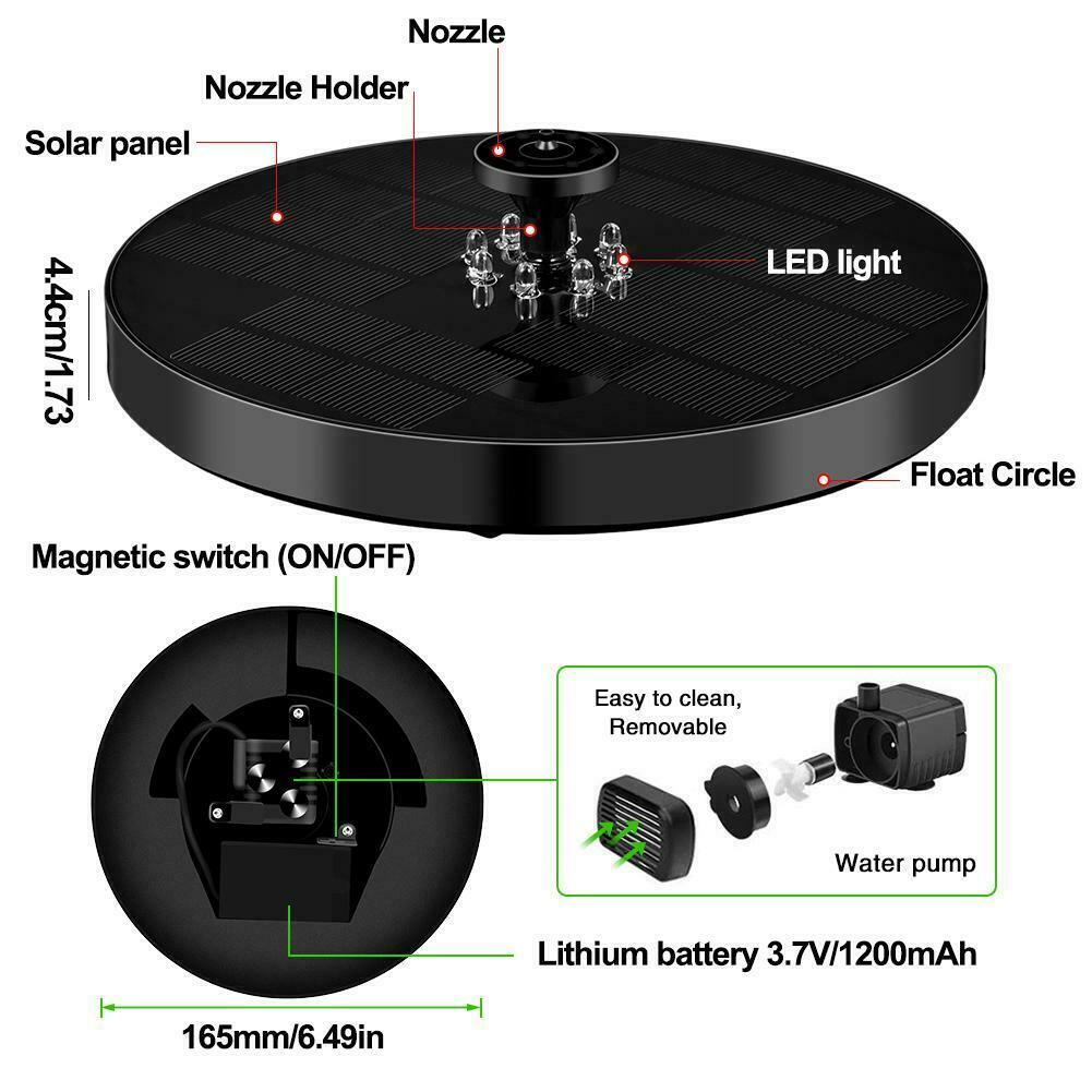 Floating Led Solar Powered Water Fountain