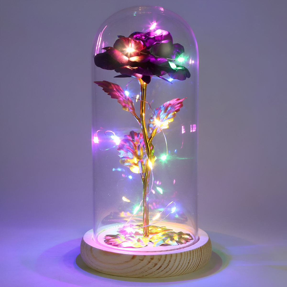 Galaxy Enchanted Rose LED Glass Display