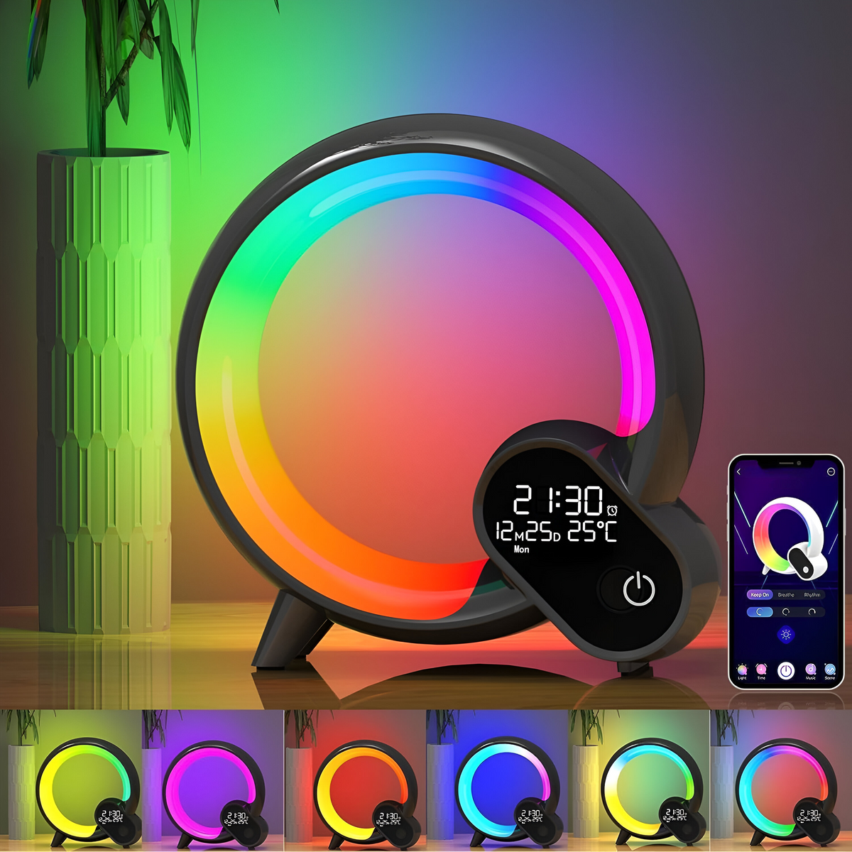 Q Smart Lamp - 3-in-1 Alarm Clock, Mood Light And Speaker