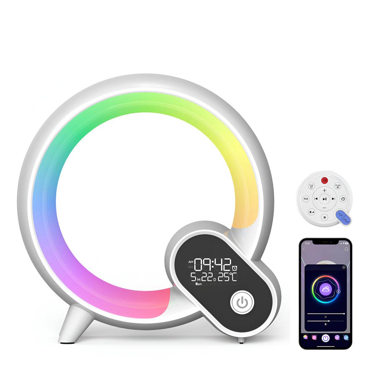 Q Smart Lamp - 3-in-1 Alarm Clock, Mood Light And Speaker