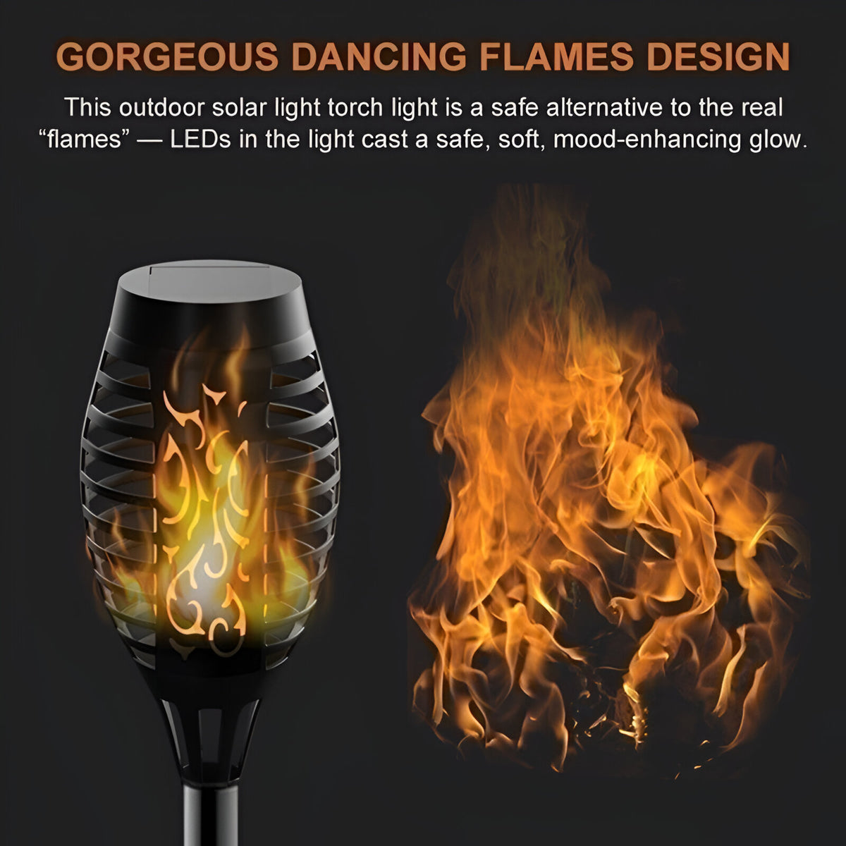 Solar Light Waterproof Flickering Flames Torches