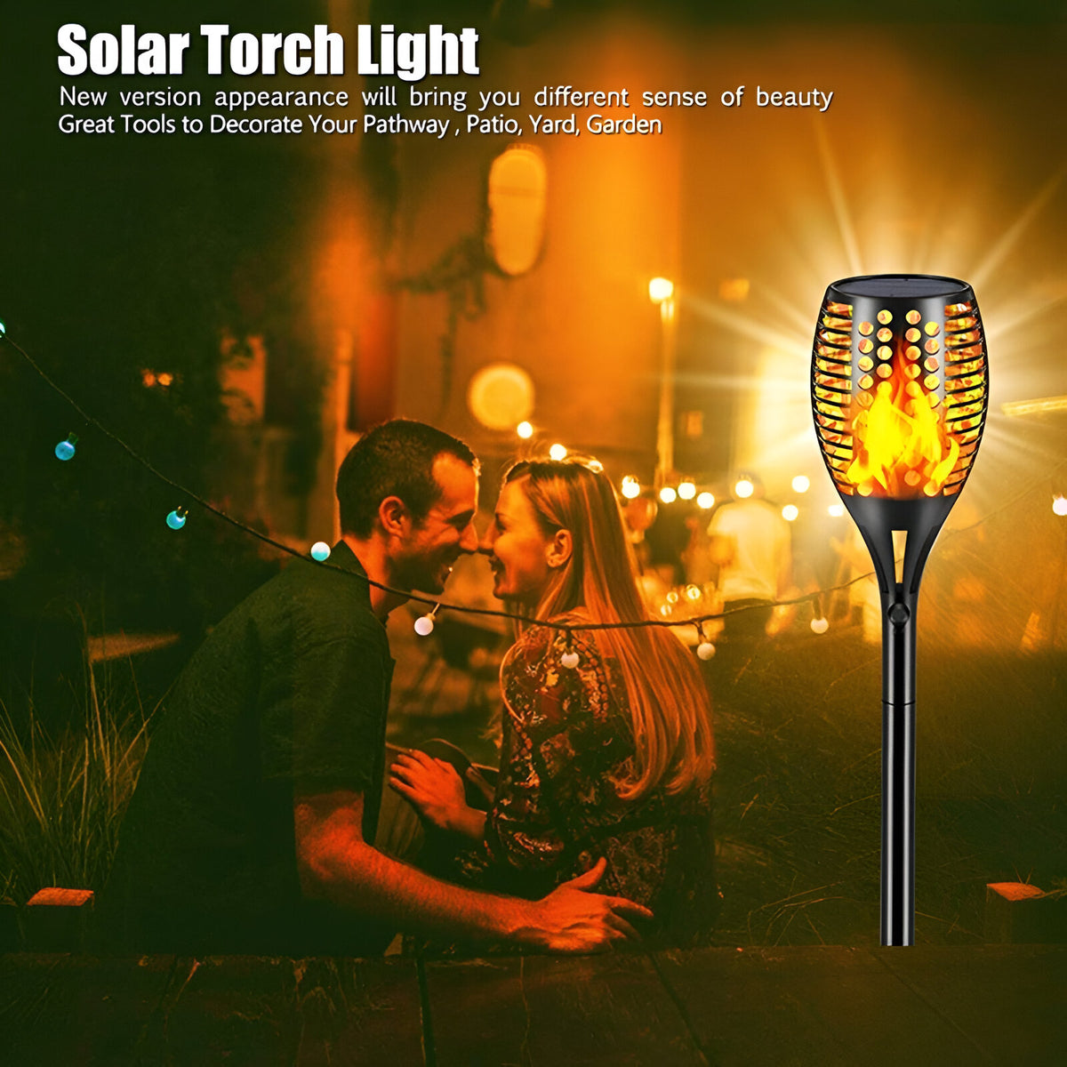 Solar Light Waterproof Flickering Flames Torches