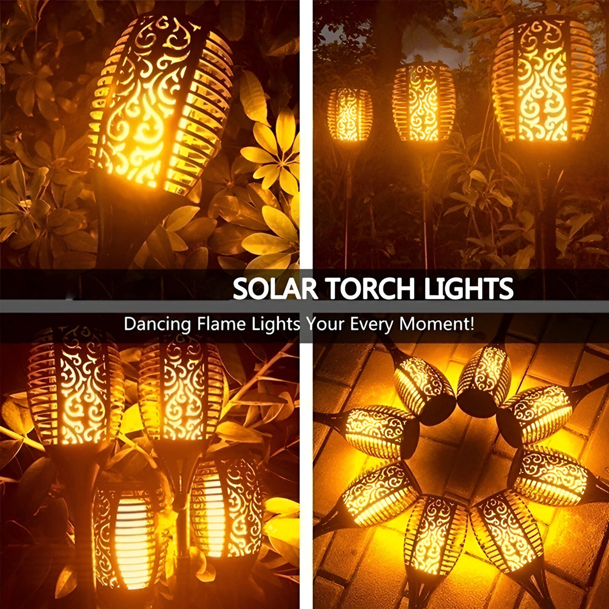 Solar Light Waterproof Flickering Flames Torches