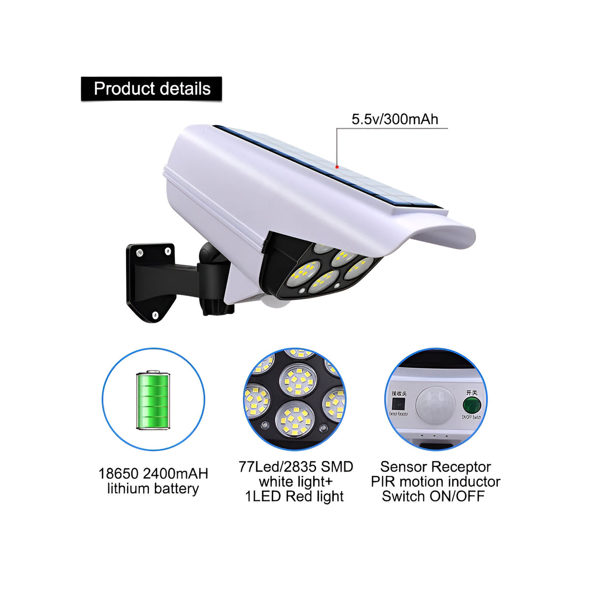 Solar Outdoor Bright Flood Lights With Remote And Motion Sensor